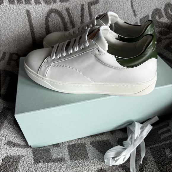 Lanvin DDB0 white dark green sneakers  FM-SKDK0A-GOTE-E23 size 43/10 NWT - Picture 3 of 12